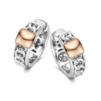 Grumetta hoop earrings in 925 sterling silver and 18kt pink gold